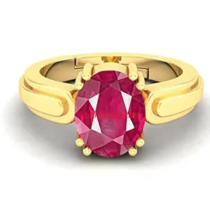 SIDHARTH GEMS 4.25 Ratti 3.00 Carat A+ Quality Natural Burma Ruby Manik Unheated Untreatet Gemstone Gold Ring for Women's and Men's(GGTL Lab Certified)