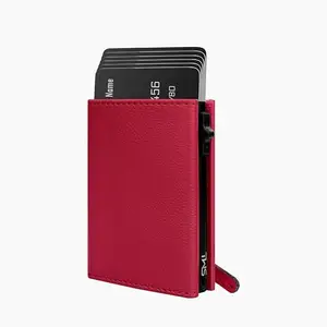 The Wallet Store Urban Pop RFID Protection Wallet | Pop-up Card Holder | Scan Proof Wallets for Men | Aluminium Case | Up to 8 Cards | Credit & Debit Card Holder (Red-F)