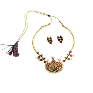 PRS GOLD COVERING - women's choker attigai bharatanatyam jewellery necklace