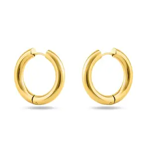 PALMONAS 18k Gold Plated Classic Round Hoop Earring for Women - Gift for Girls & Women | Waterproof & Anti-Tarnish Earrings Collection