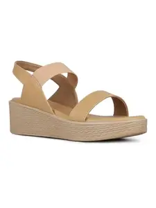 Inc.5 Womens Beige Round Toe Party Wear Heel Sandals