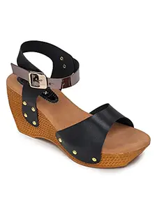 EXERTION Women Black Heels (FF-D-1119-Black-40)