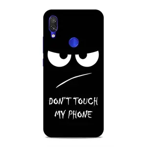 SmashItUp Don't Touch My Phone/Emoji/Quote 3D Printed Back Cover for Redmi Note 7 / Redmi Note 7S / Redmi Note 7 Pro