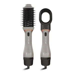 Ikonic 3 in 1 Express Styler Grey, Professional Volumizer Blow Dryer 1200W Hot Air Brush for Women Innovative Air Flow Vents Mixed Styling Bristles Ceramic Titanium Tourmaline-Coated Brush Head, Multi Hair Styler for 75% shinier blowouts results.