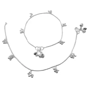 Silver Plated Baby Girl Anklets Payal Ghungaroo for Kids girls and women fashion