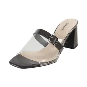 Metro Women Grey Synthetic Block Heel Fashion Sandal UK/8 EU/41 (40-174)