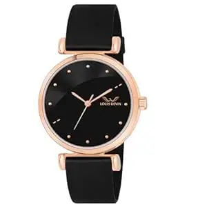 LOUIS DEVIN Silicone Strap Analog Wrist Watch for Women (Green/Brown/Blue/Black Dial) | LD-CKL191