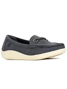 Bata Comfit Womens SILVIA NAVY Moccassins Ballerina - 6 UK