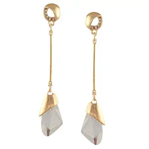 Zephyrr Jewellery Designer Hanging Earrings with Brown Stone