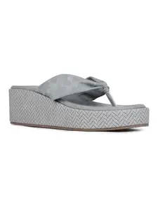 Inc.5 Womens Grey Solid Round Toe Wedge Heels Sandals