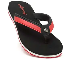 SOLETHREADS Health Plus | Durable | Sturdy | Light | Comfortable | Slippers | Flip Flops for Women | 5UK | BLACK
