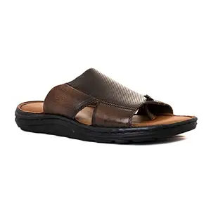 Khadim's British Walkers Brown Leather Slip On Sandal for Men (5053194)