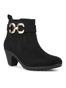 Inc.5 Womens Black Casual Solid Round toe Ankle Boots