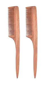 KAVIN Neem Wood Comb Wooden Comb Set Anti Dandruff For Wide Tooth Comb Controlling Hair Fall And Hair Growth (Brown Colour) Pack Of 1 (M8)
