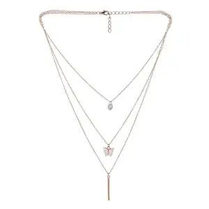 Jiyanshi Fashion Multi Layer/Single Layer Crystal Chain Pendant Necklace for Women and Girls