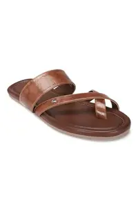 Louis Philippe Men Brown Solid Flip Flops