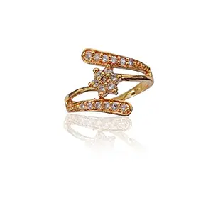 MYILA JEWEL GOLD PLATED COVERING RING | GOLD PLATED RING STAR WITH STONE (8)