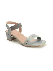 ICONICS Women's Fashionable Backstrap Sandals Colour-Grey, Size-UK 4