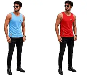 EARTH STAR Men's Cotton Tank Top T-Shirt | Sleeveless Gym Vest | Vest for Man Graphic Logo Print for Workout, Beach, Gym | Workout Sando | Gym Tshirts