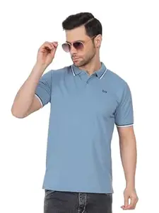 Tide & Sail Mens Polo T Shirt for Men Striped Polo Neck Tshirt for Men Classic Premium Solid Tee, Comfortable & Stylish Casual Wear