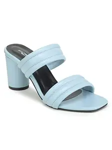 Shezone Women's Blue Color Heels (V_8017_Blue_39)