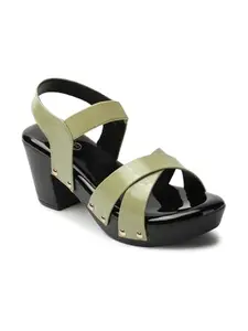 iconics Women Sandal,Green,UK-6