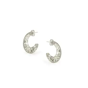 Shaya by Caratlane Mandala Earrings in Oxidised 925 Silver for women