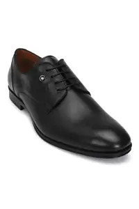 Louis Philippe Men Black Leather Lace Up Shoes