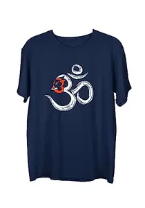 Wear Your Opinion Men's S to 5XL Premium Combed Cotton Printed Half Sleeve T-Shirt (Design : Ganesha Peace,Navy,XX-Large)