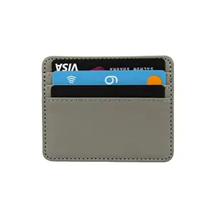 Stealodeal Grey Slim Leather Debit/Credit with Cash Slots (Unisex) 4 Slots Card Holder