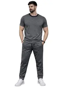 Mack Jonney Men's Polyester Lycra Tracksuit | Lightweight Sports & Gym Wear | Comfortable Running & Training Track Suit for Men-MJ-184