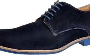 HiREL'S Men Blue Suede Derby Shoes 10
