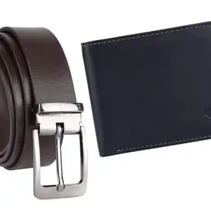 URBAN LEATHER Gift Hamper for Men | Genuine Leather RFID Wallet and Genuine Leather Belt Men's Combo Gift Set Combo Leather Gift for Men(BEL40BR-MW200B1)