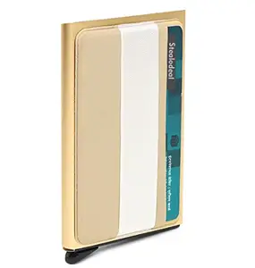 Stealodeal Aluminium Unisex RFID Blocking Card Holder(gold)