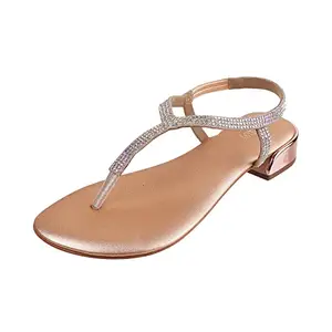 Metro Women's Chikoo Gold Synthetic Sandals 6-UK 39 (EU) (35-4613)