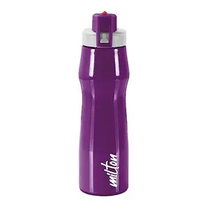 MILTON Champ 1000 Stainless Steel Water Bottle, 885 ml, Purple | Single walled | Leak Proof | Easy Grip | Easy to Carry | Gym Bottle | Home | Kitchen | Hiking | Treking Bottle | Travel Bottle