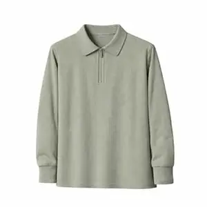 Mack Jonney Women’s Ribbed Zip Polo T-Shirt | Full Sleeve Collared Top | Camel Beige Casual Sweatshirt | Regular Fit-M7434