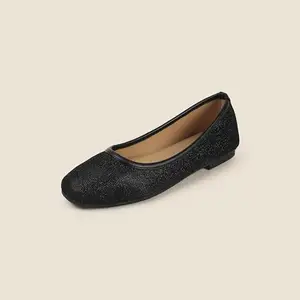 Metro Women's Black Glitter Ballet Flats Shoes UK/6 EU/39(31-669)
