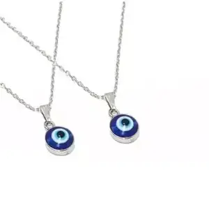 One PC Elegant Evil Eye Necklace - Evil Eye Handmade Glass Lamp work Unisex Pendant Necklace for Men, Women_Pack Of 2_15