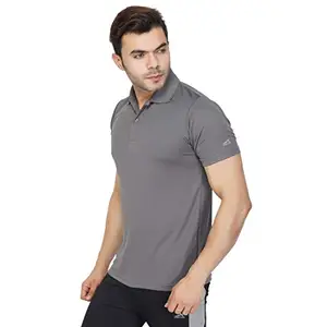 Vector X VTD-050 Mens Polo Neck T-Shirt (Grey, XL)
