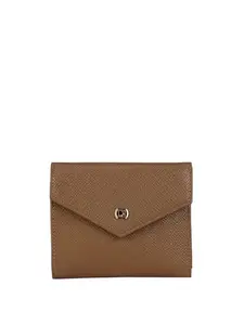 Da Milano Genuine Leather Brown Flap Womens Wallet (10055OL)