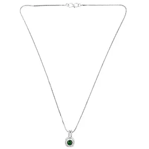 PUJVI FASHIONS|| American Dimaond Green Square Design Pendant|| Ad Pendant