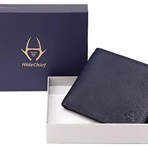 HideChief Premium Navy Blue Genuine Leather Wallet for Men (HCW205_B)