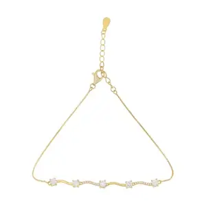 KUSHAL'S Fashion Jewellery White Gold Polished 92.5 Sterling Silver Bracelet for Women, With Adjustable Chain, Best forOffice Wear - 436775