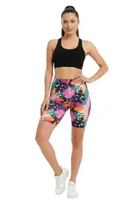 R Real Choice Unisex Cycling Shorts Stretchable Sports Shorts for Men & Women | Quick Dry Printed Lycra Shorts for Gym, Running, Workout & Active Wear