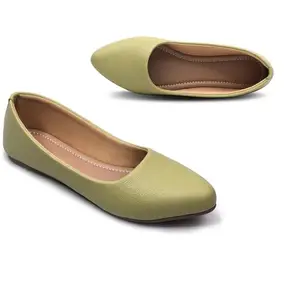 Yassio Women's Solid Ballet Flats: Classic Bellies for Everyday Wear (Mint Green, 5)