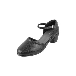 Mochi Women Black Block Heel D'orsay Sandal UK/7 EU/40 (31-50)