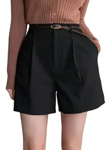 GRECIILOOKS Women’s Western Shorts – Trendy Knee Length Casual Bottoms | Relaxed Fit Summer Shorts for Girls & Women (Available in Plus Size)