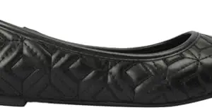 Max Womens Quilted Ballerinas, Black, 37