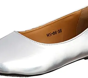 Amazon Brand - Symbol womens Astrid Silver Ballet Flat_6 UK (AW21- WS - 06)